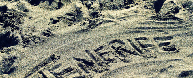 Tenerife written in the sand of the beach