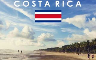 Costa Rica Beach with the flag